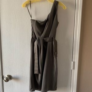 Vera Wang Charcoal one shoulder bridesmaids dress